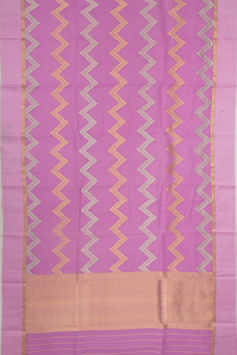Organza Half-n-Half Jaal And Butta Lavender Saree