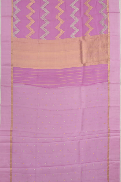 Organza Half-n-Half Jaal And Butta Lavender Saree