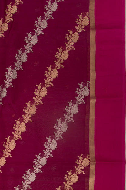 Organza Half-n-Half Jaal And Butta Purple Saree