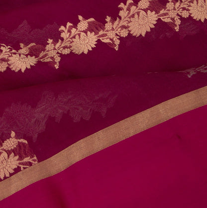 Organza Half-n-Half Jaal And Butta Purple Saree