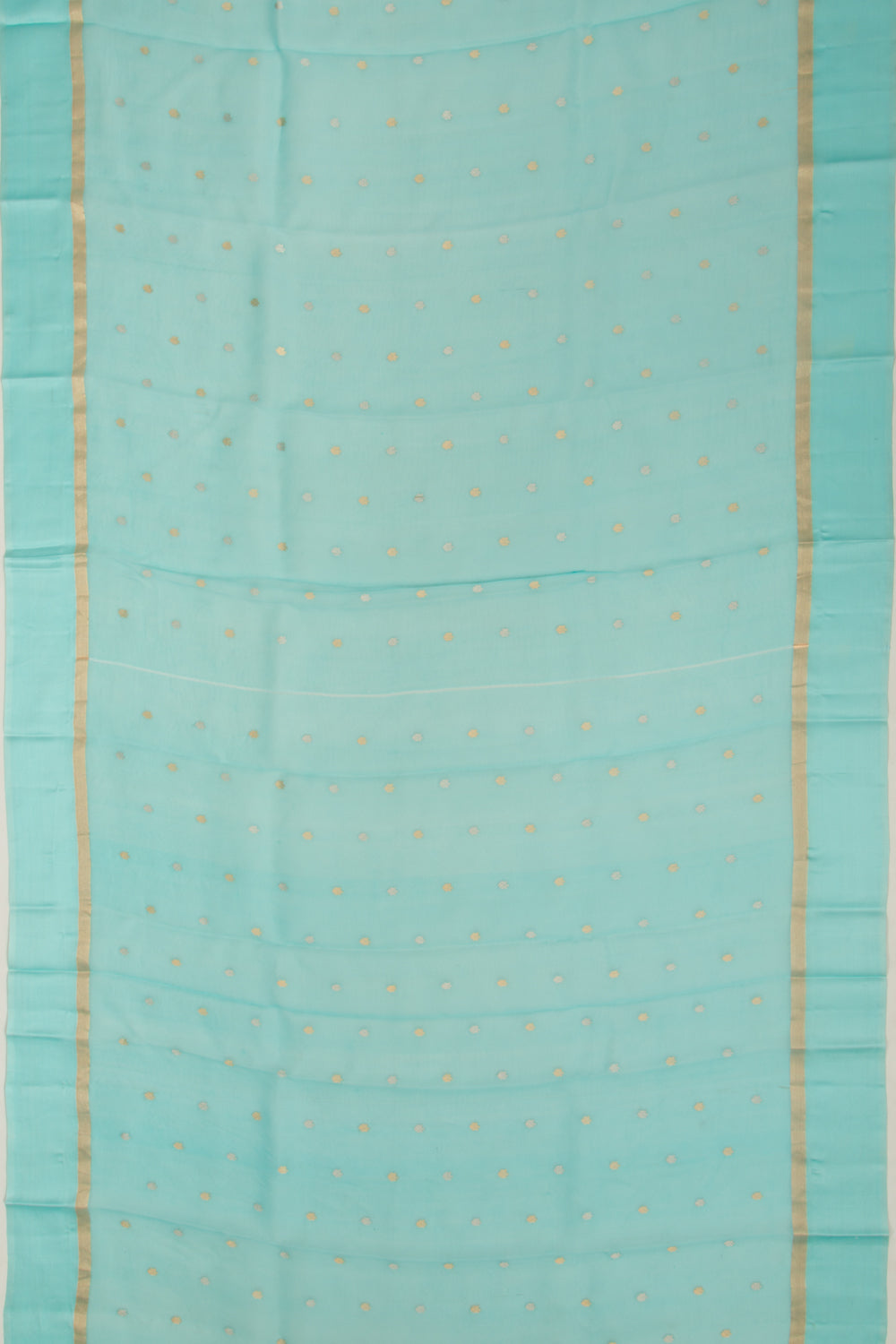 Organza Half-n-Half Jaal And Butta Sky Blue Saree