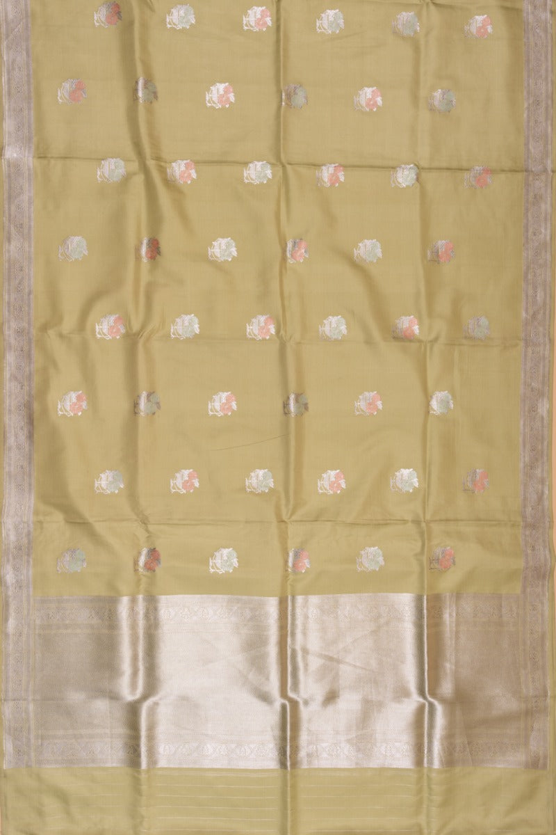 Banarasi Silk Butta Mehendi Green Saree