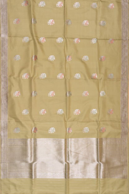 Banarasi Silk Butta Mehendi Green Saree