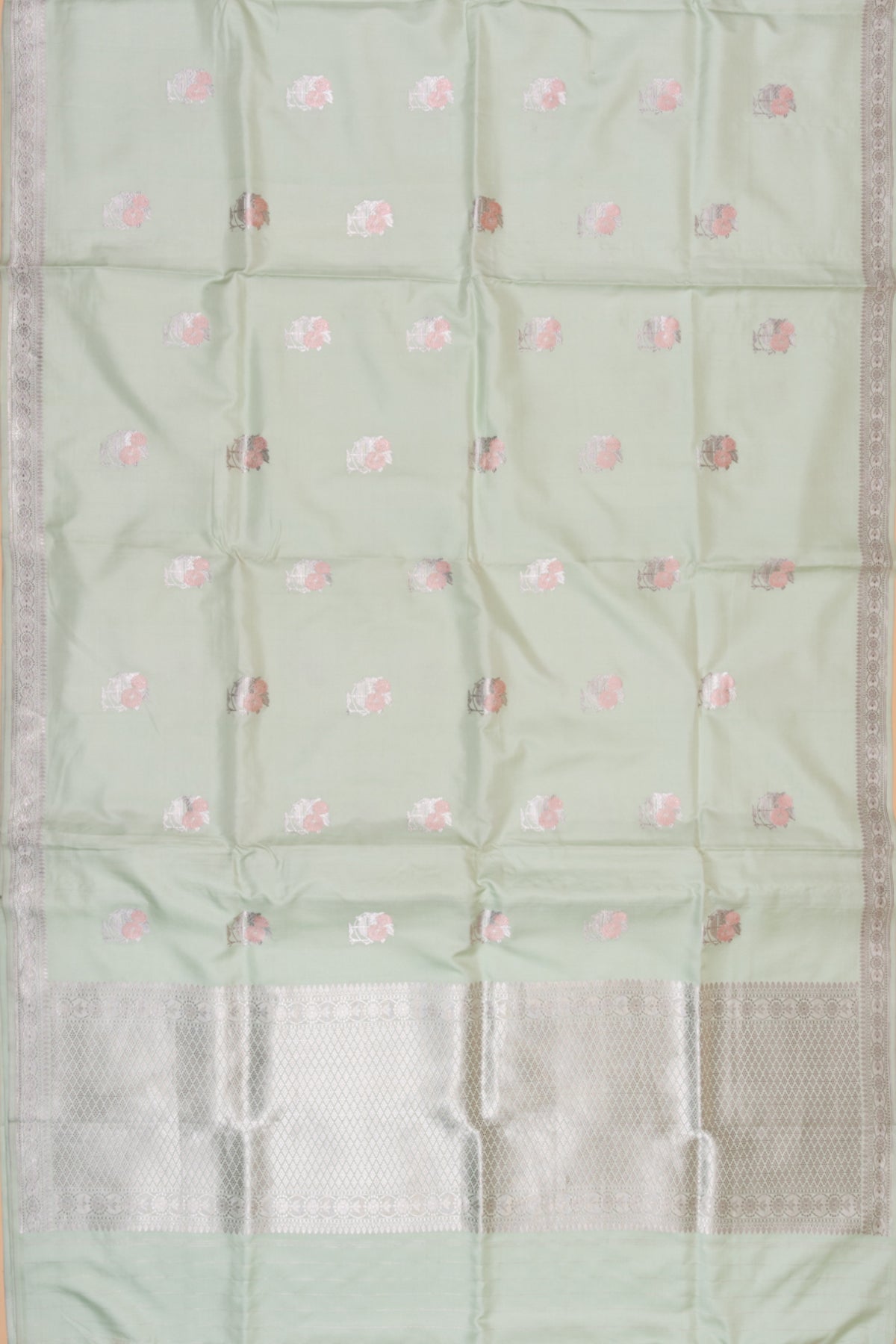 Banarasi Silk Butta Pista Green Saree