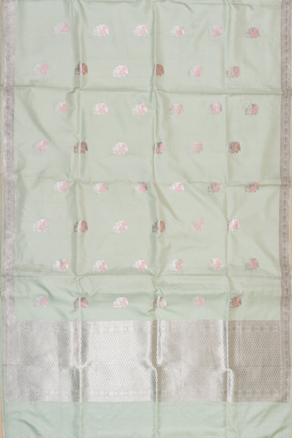 Banarasi Silk Butta Pista Green Saree
