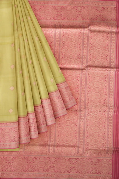 Banarasi Kora Organza Butta Pista Green Saree