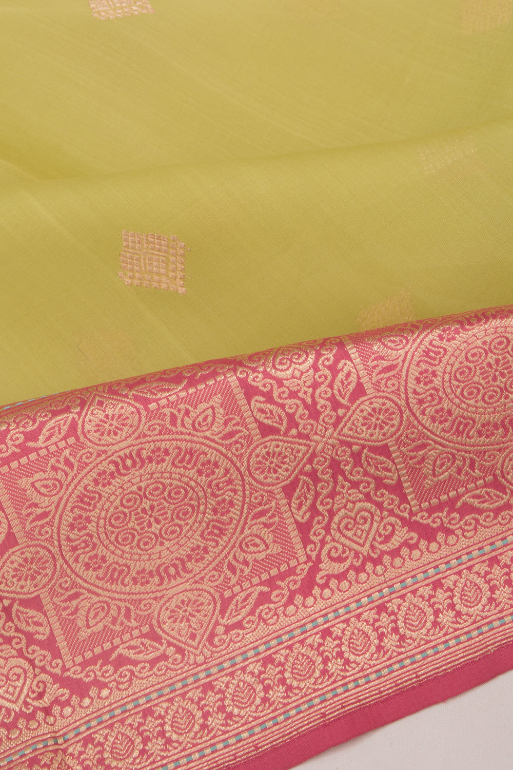 Banarasi Kora Organza Butta Pista Green Saree