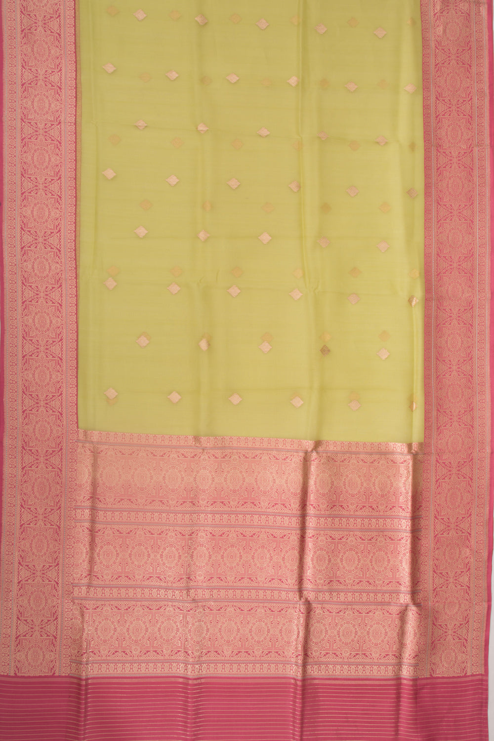 Banarasi Kora Organza Butta Pista Green Saree