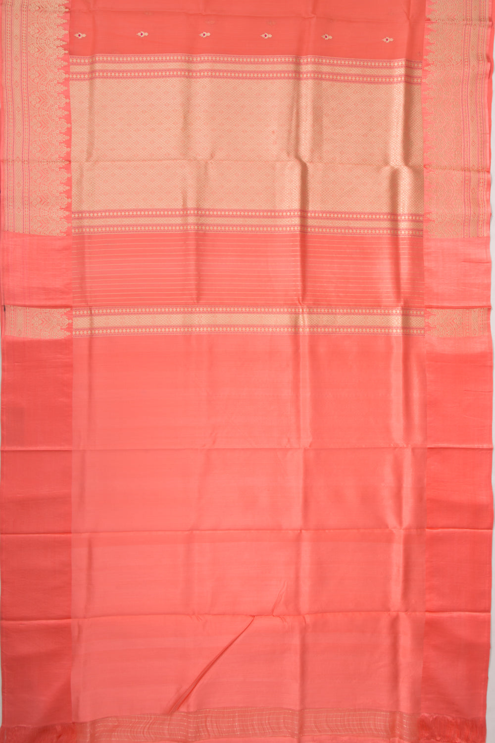 Banarasi Kora Organza Butta Orange Saree