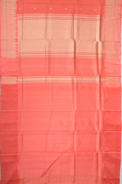 Banarasi Kora Organza Butta Orange Saree
