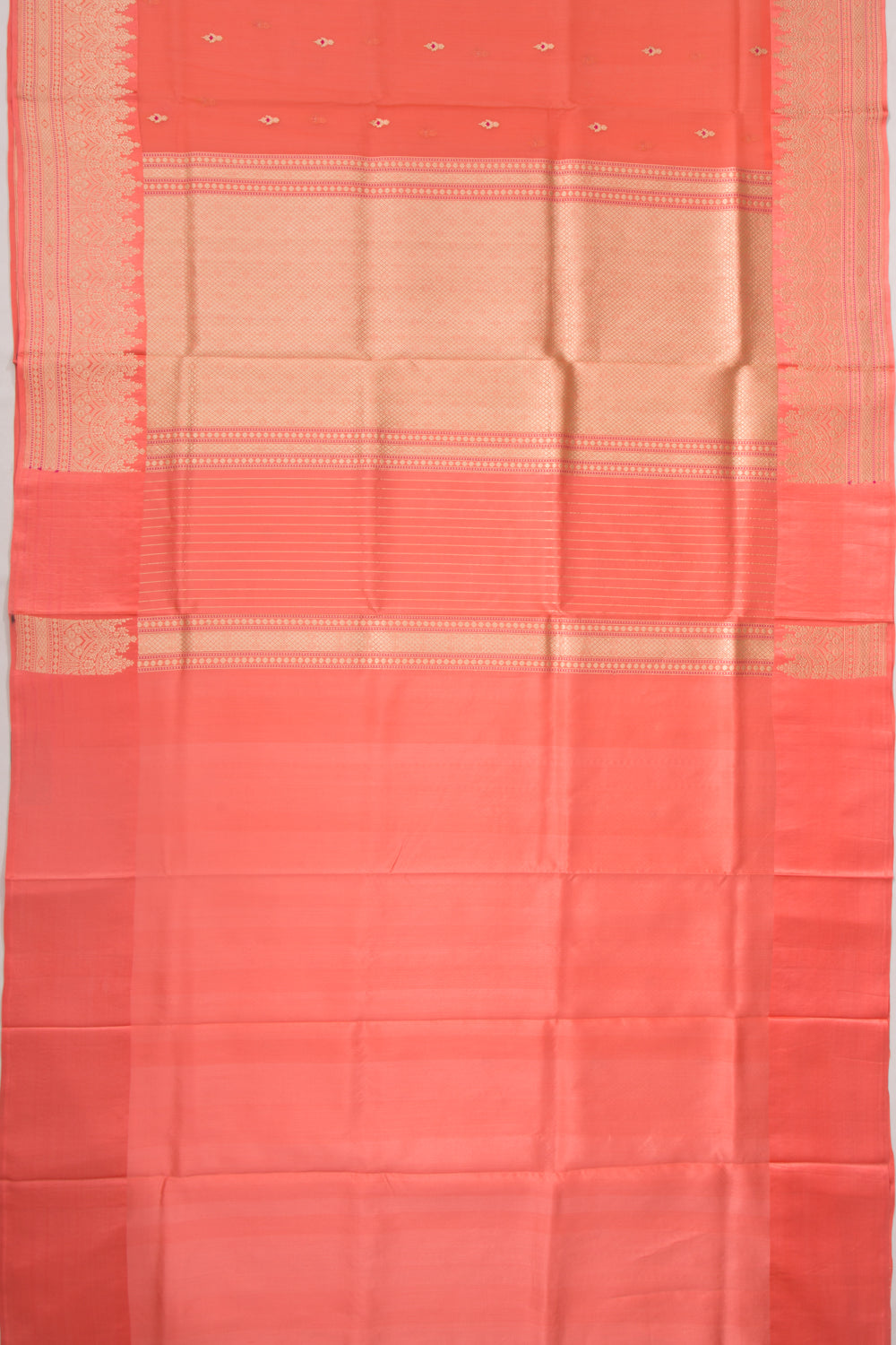 Banarasi Kora Organza Butta Orange Saree