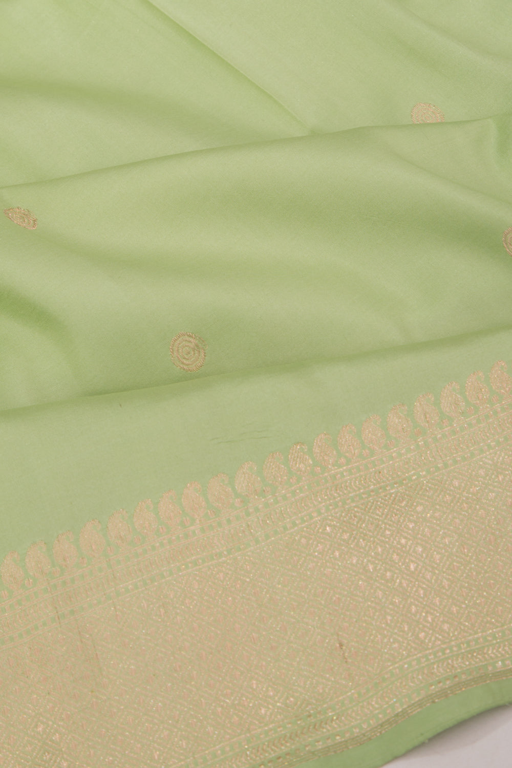 Dhakai Kora Organza Butta Pista Green Saree