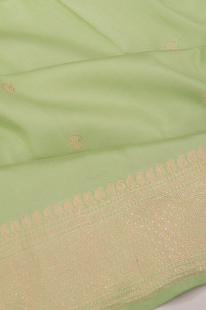 Dhakai Kora Organza Butta Pista Green Saree