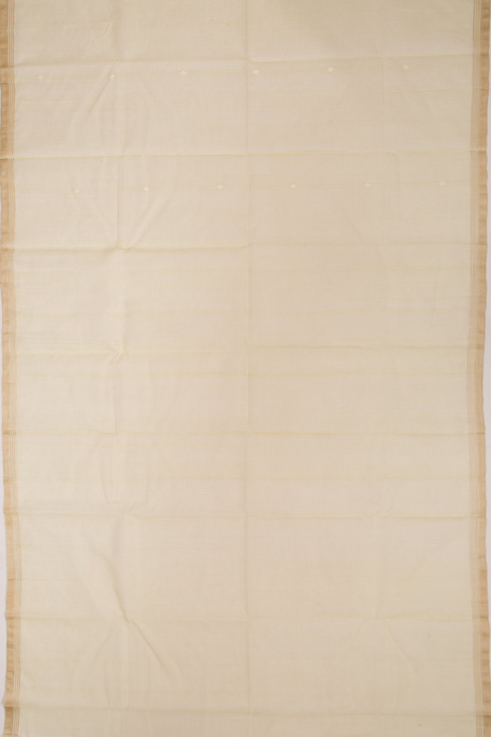Dhakai Kora Organza Checks And Butta Lemon Yellow Saree
