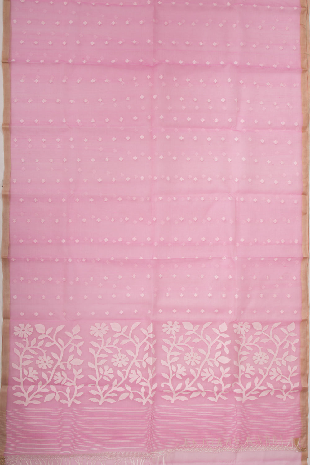 Dhakai Kora Organza Butta Pink Saree