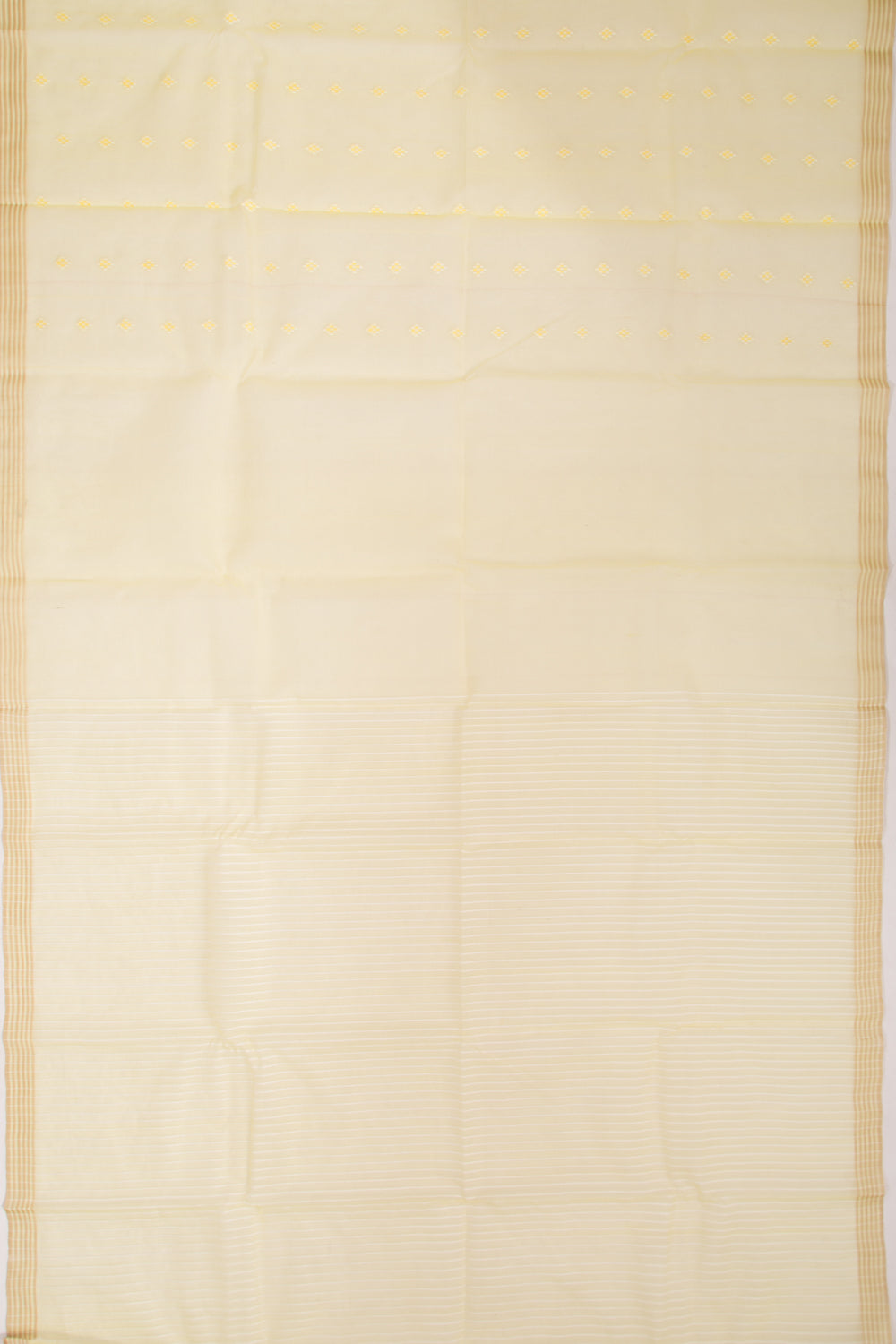 Dhakai Kora Organza Butta Lemon Yellow Saree