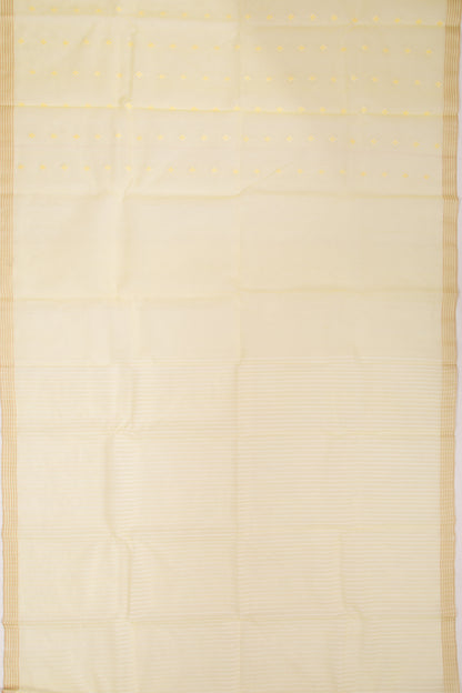 Dhakai Kora Organza Butta Lemon Yellow Saree