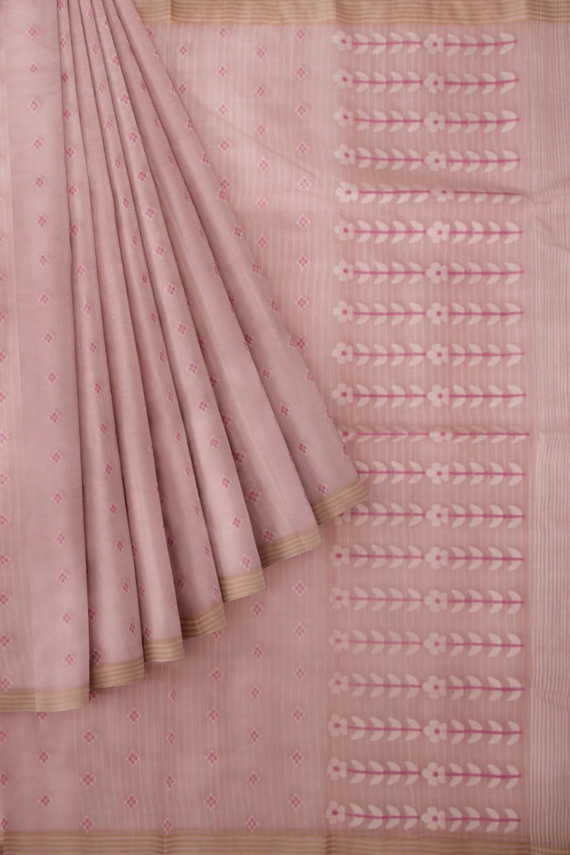 Dhakai Kora Organza Butta Lemon Lilac Saree