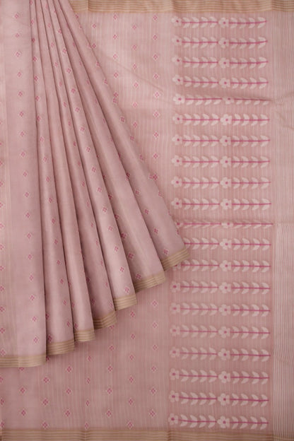 Dhakai Kora Organza Butta Lemon Lilac Saree
