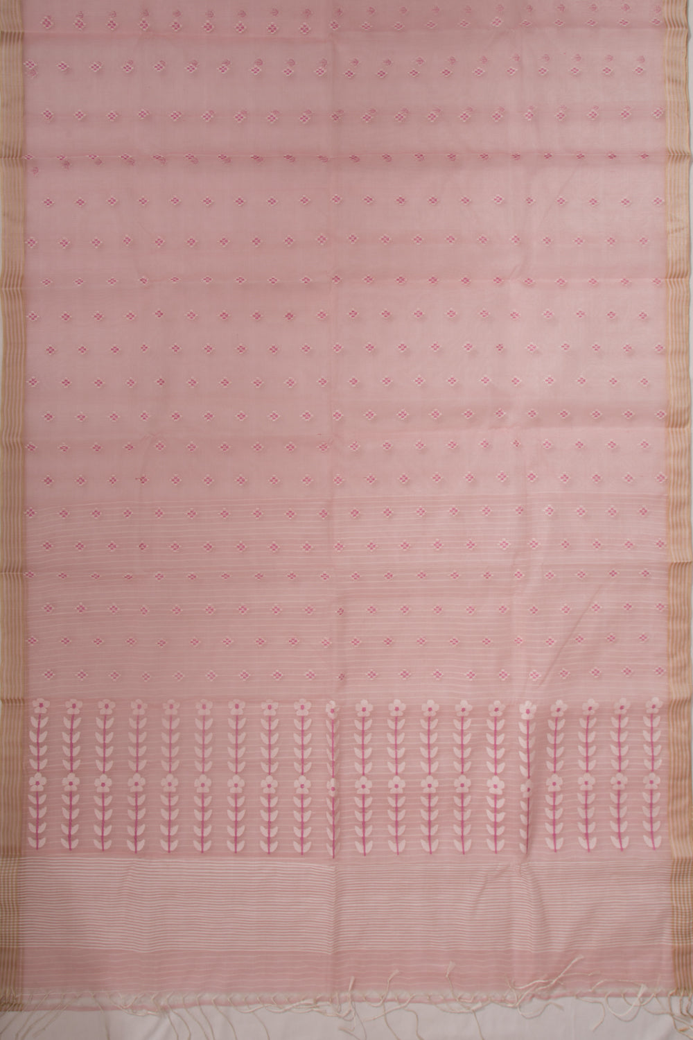 Dhakai Kora Organza Butta Lemon Lilac Saree