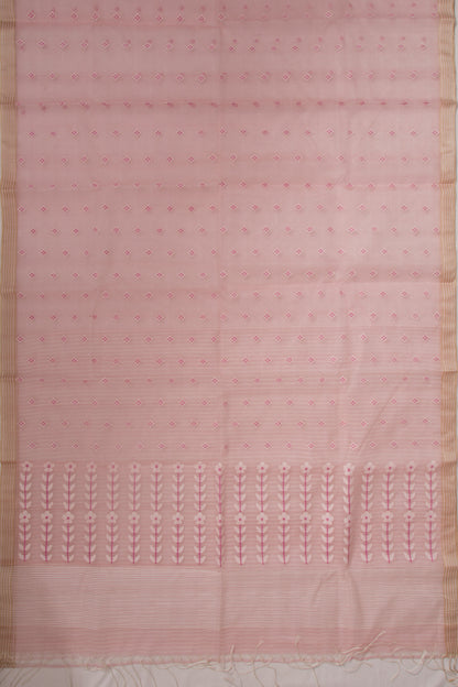 Dhakai Kora Organza Butta Lemon Lilac Saree