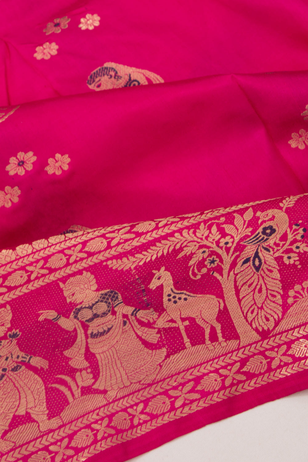 Baluchari Silk Butta Pink Saree