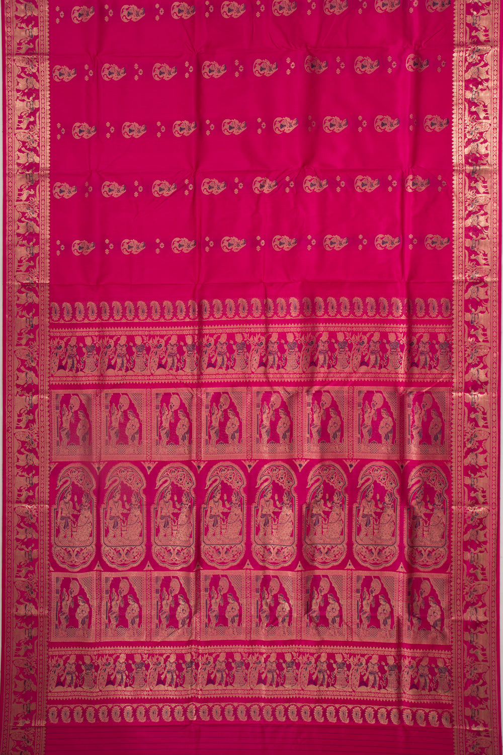 Baluchari Silk Butta Pink Saree