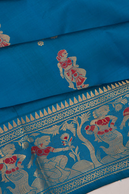 Baluchari Silk Butta Blue Saree