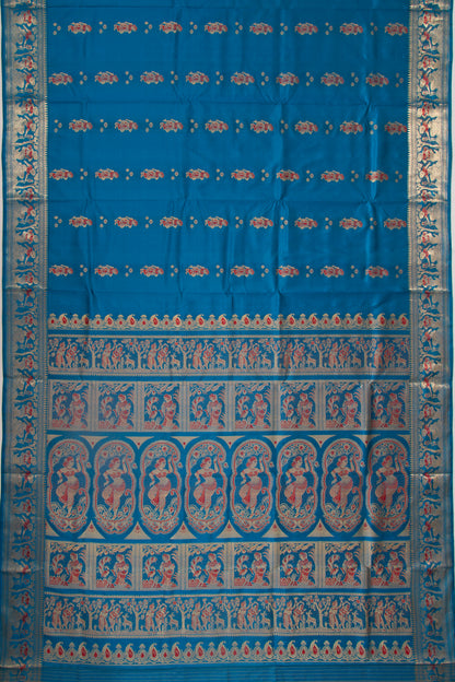 Baluchari Silk Butta Blue Saree