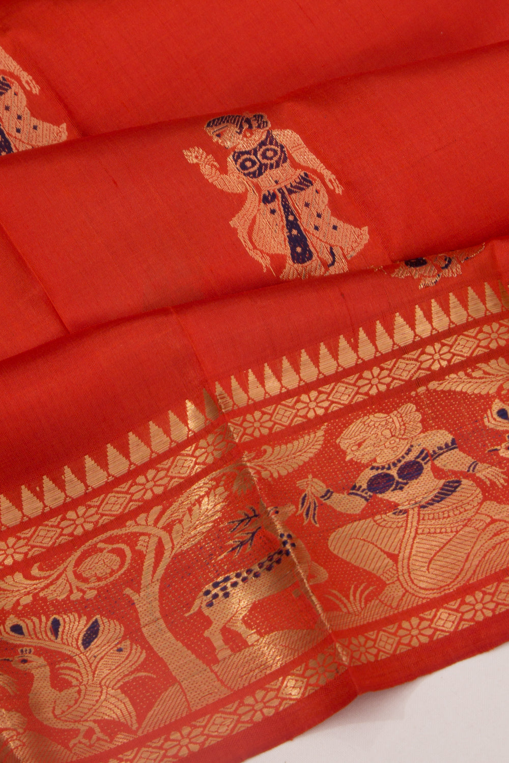 Baluchari Silk Butta Red Saree