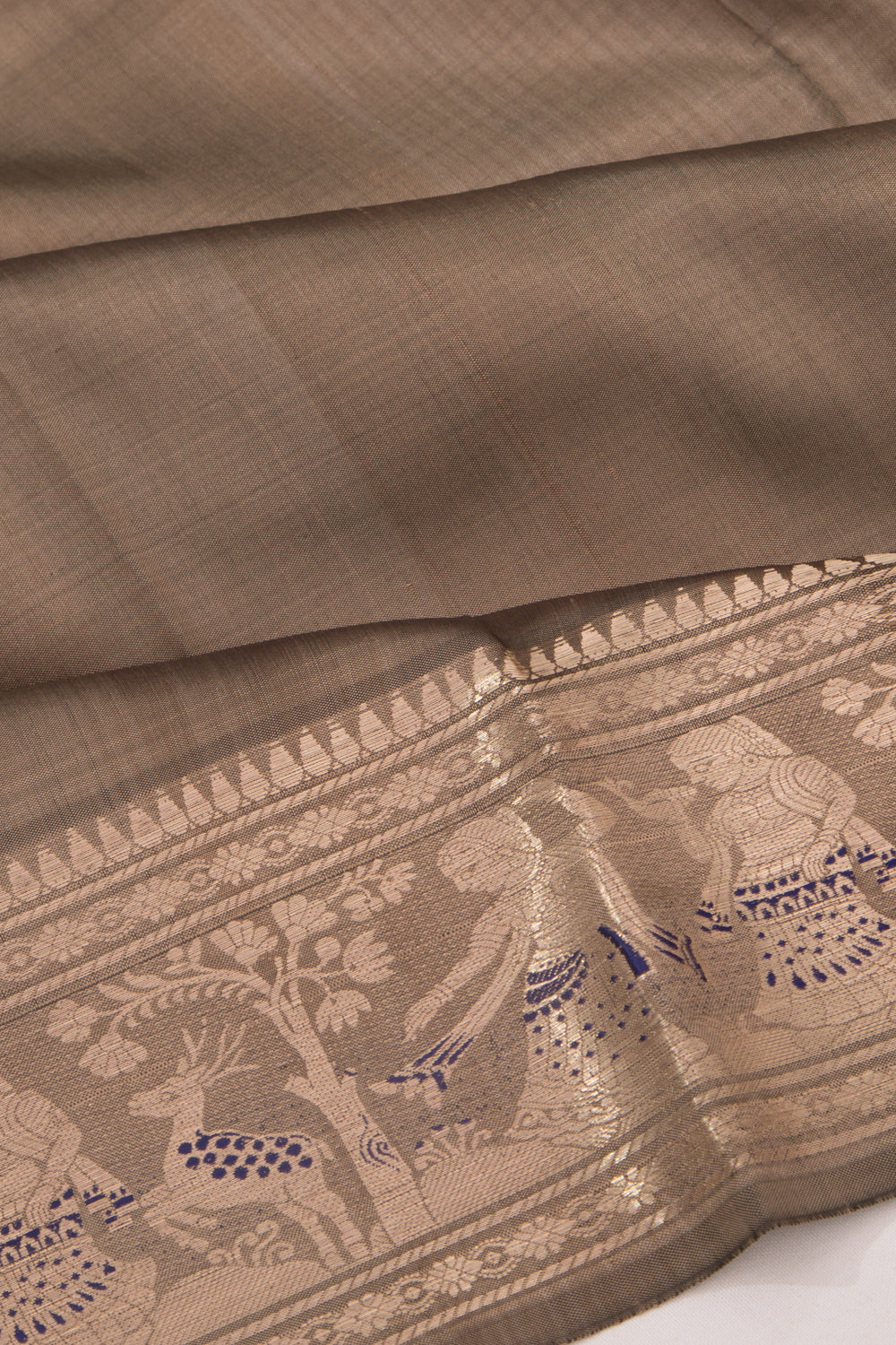 Baluchari Silk Butta Grey Saree