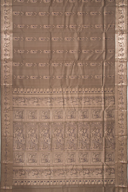 Baluchari Silk Butta Grey Saree