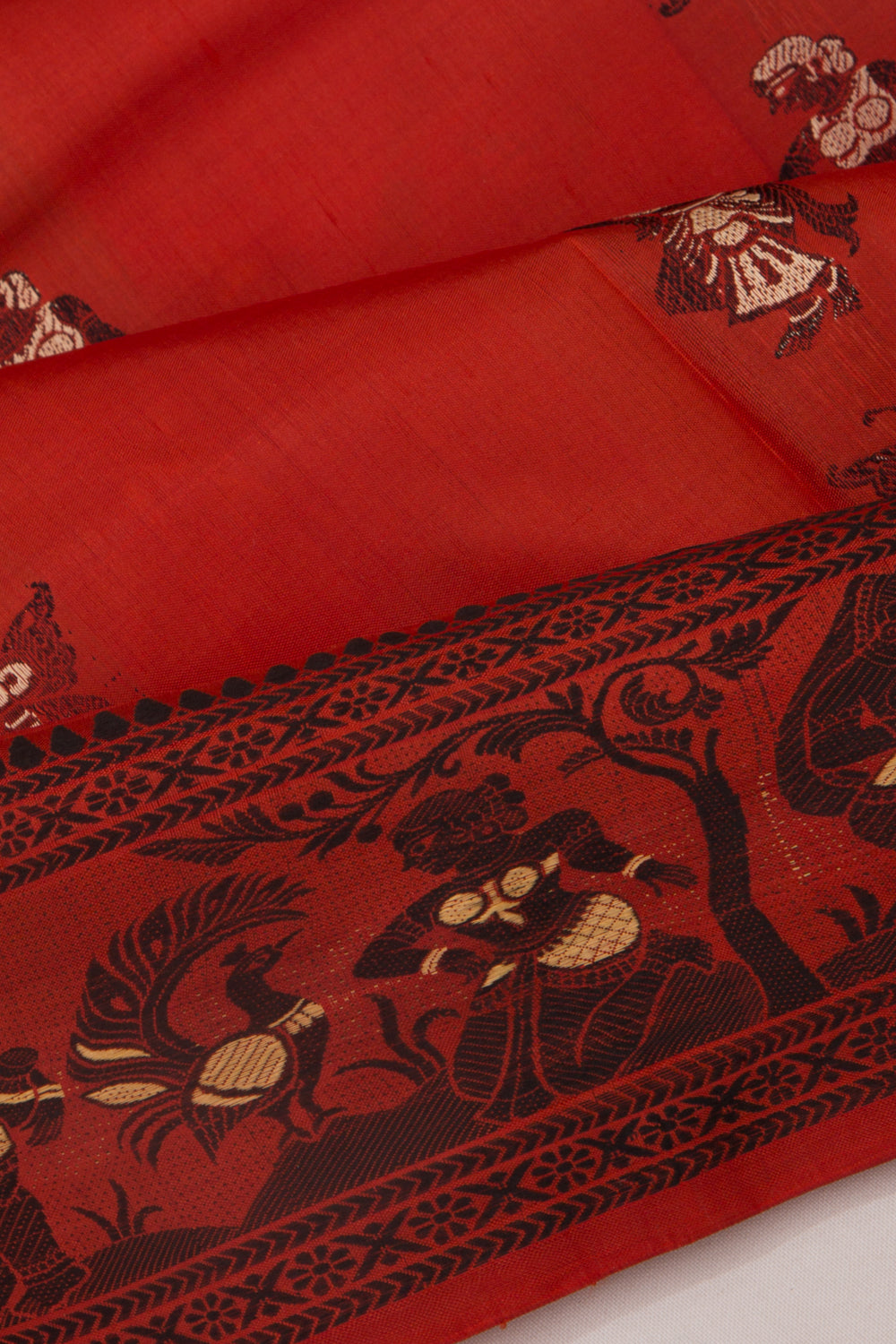 Baluchari Silk Butta Red Saree