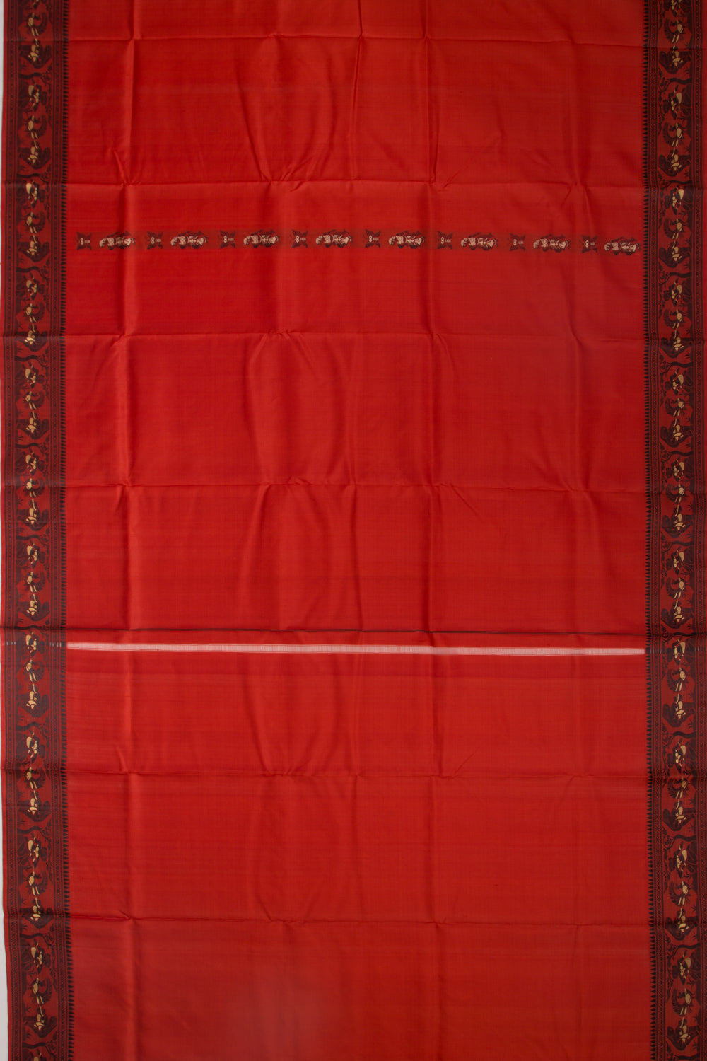 Baluchari Silk Butta Red Saree