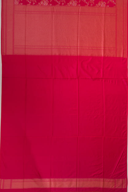 Banarasi Silk Jaal And Butta Red Saree