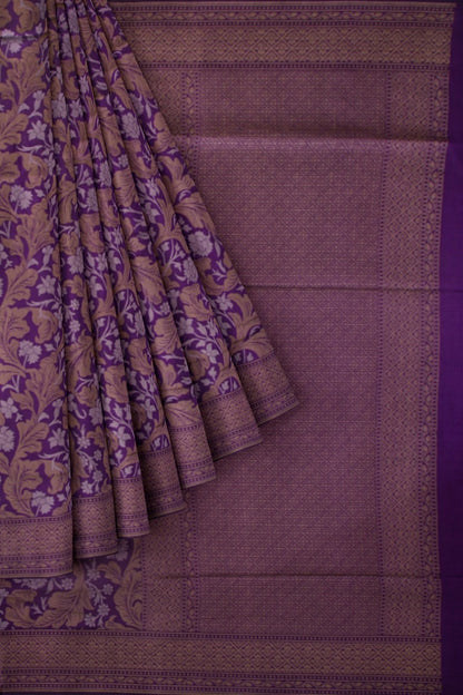 Banarasi Silk Jaal Violet Saree