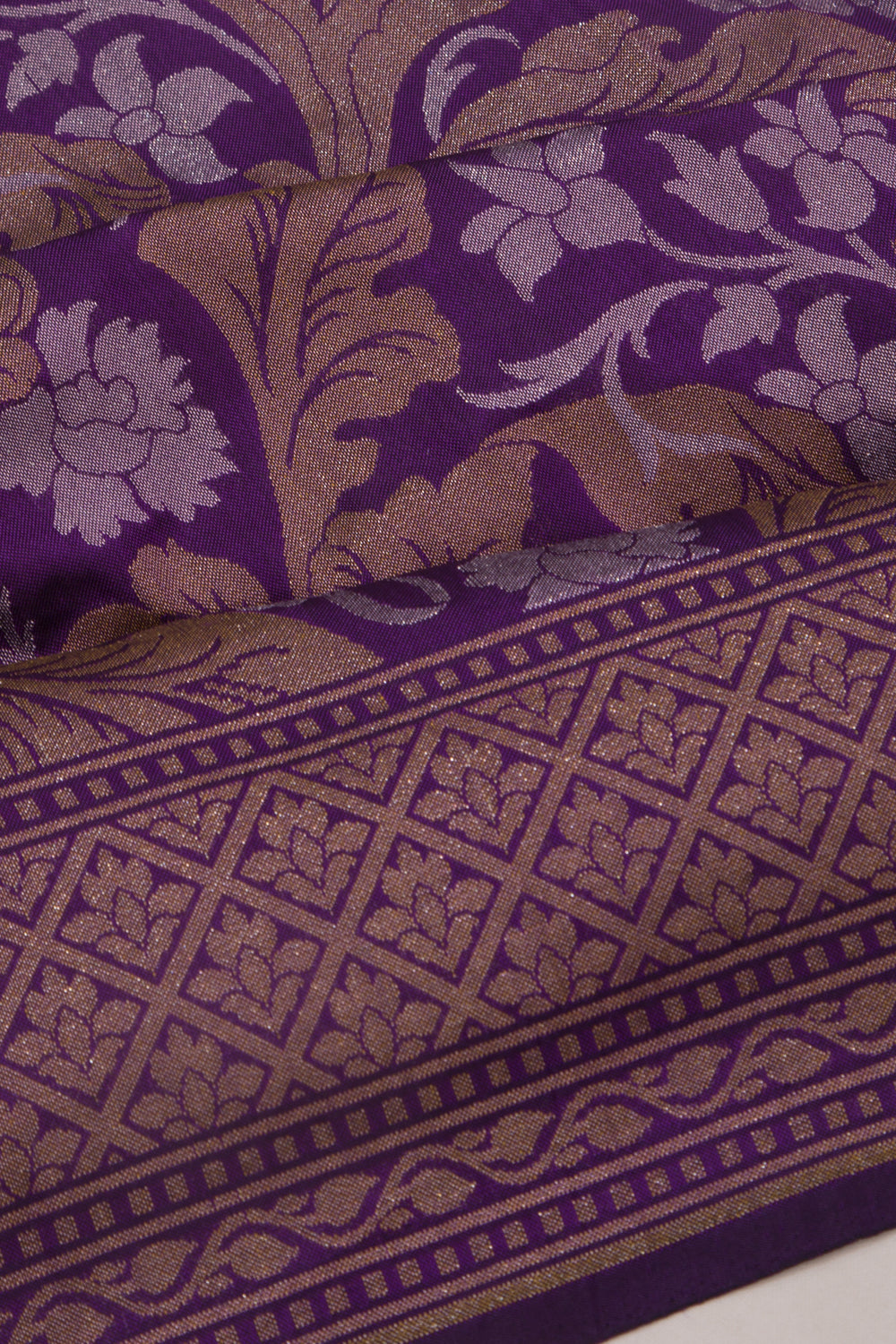 Banarasi Silk Jaal Violet Saree