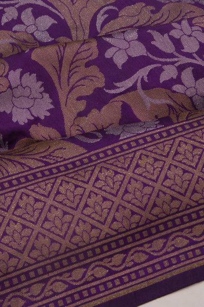 Banarasi Silk Jaal Violet Saree