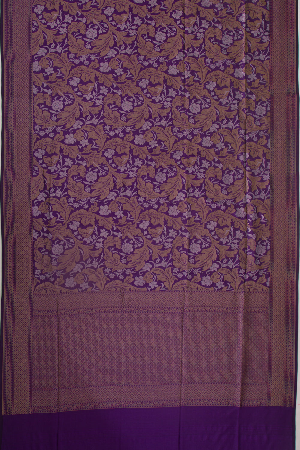 Banarasi Silk Jaal Violet Saree
