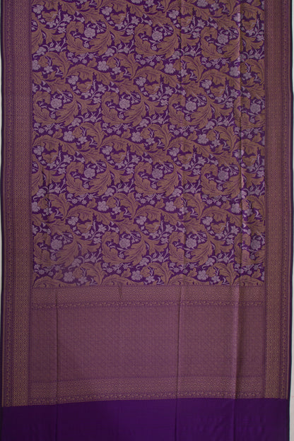 Banarasi Silk Jaal Violet Saree