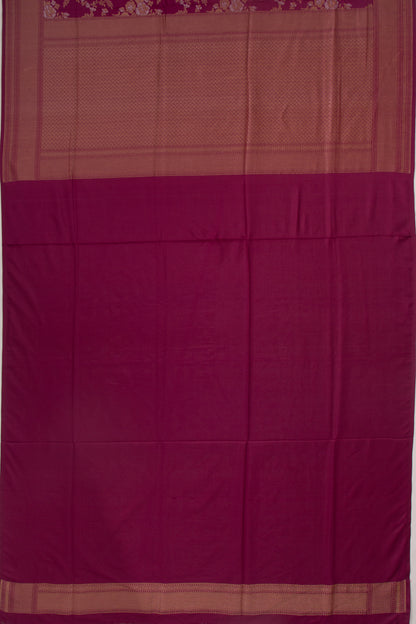 Banarasi Silk Jaal And Butta Purple Saree