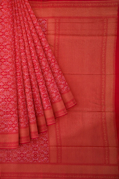 Banarasi Silk Jaal Red Saree