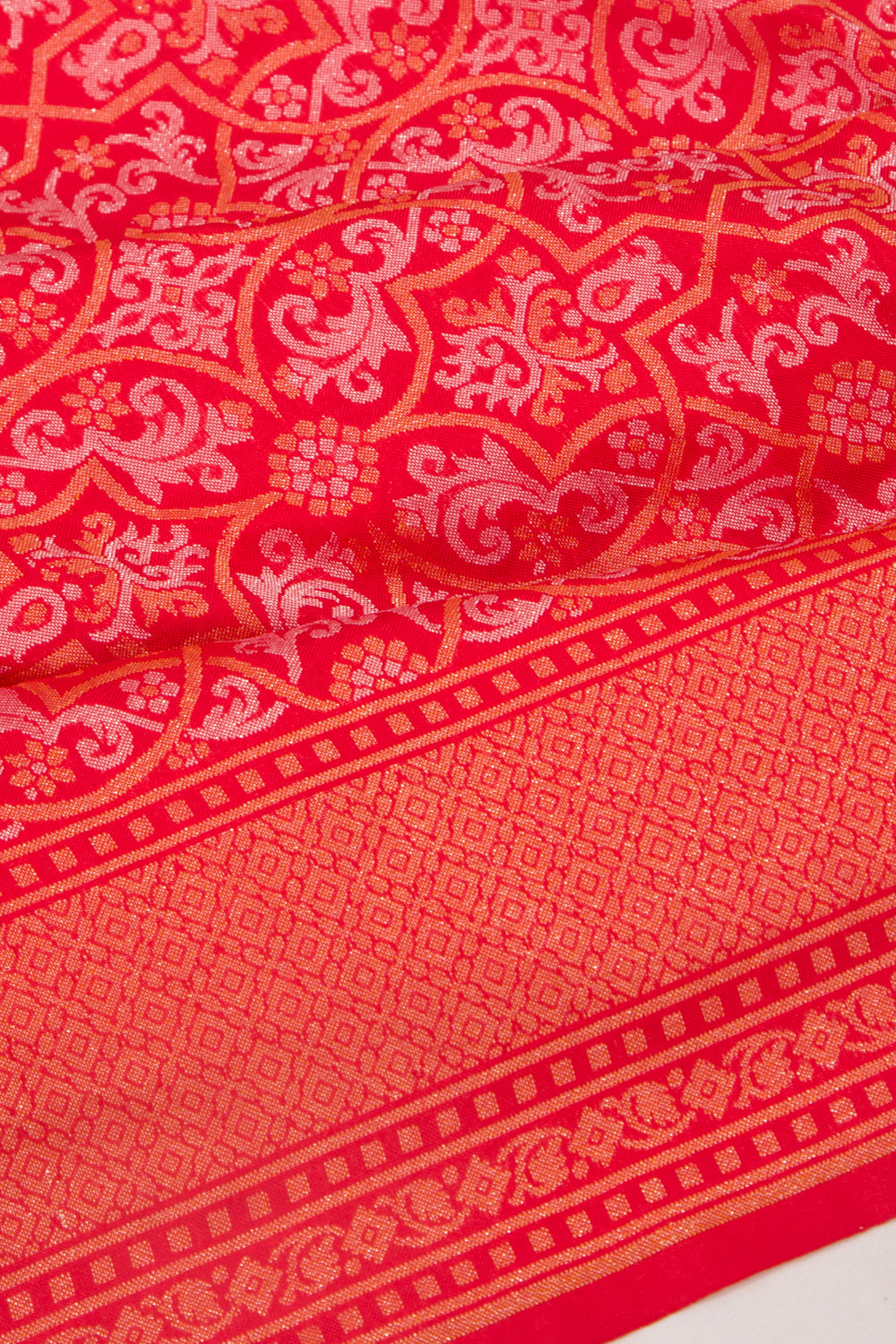 Banarasi Silk Jaal Red Saree