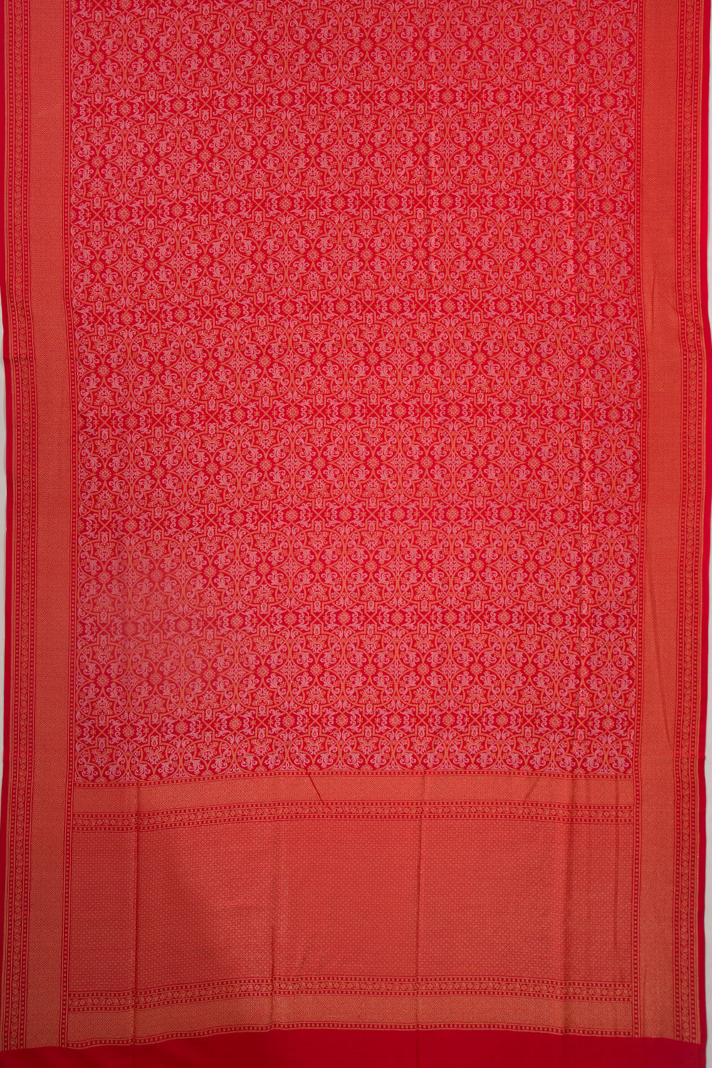 Banarasi Silk Jaal Red Saree