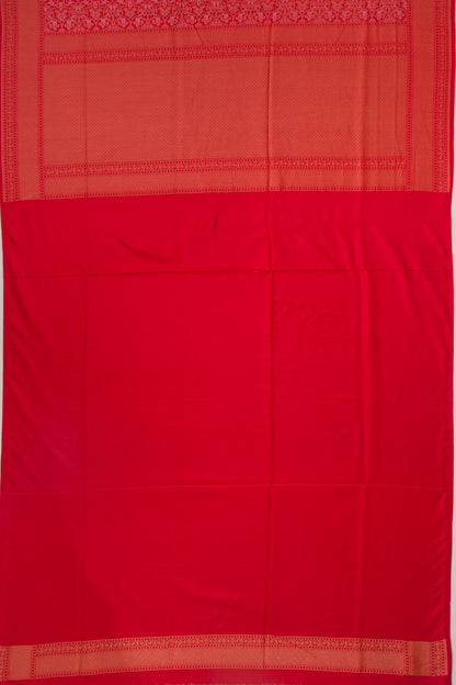 Banarasi Silk Jaal Red Saree
