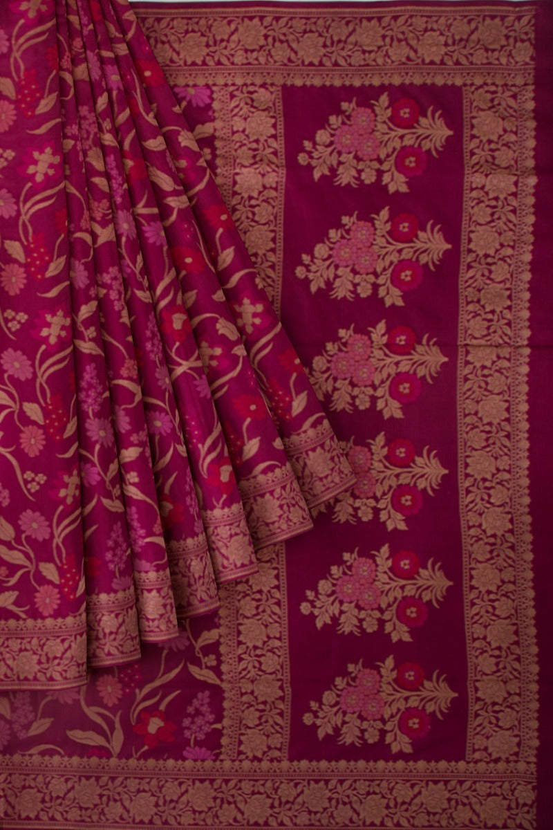 Banarasi Silk Jaal Purple Saree