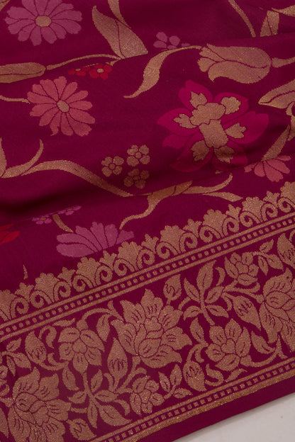 Banarasi Silk Jaal Purple Saree
