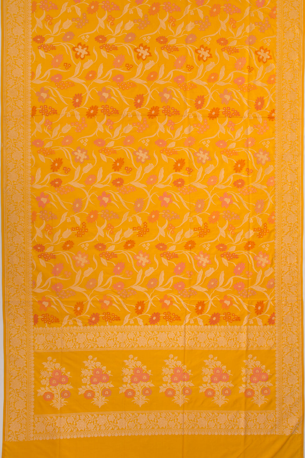 Banarasi Silk Jaal Yellow Saree
