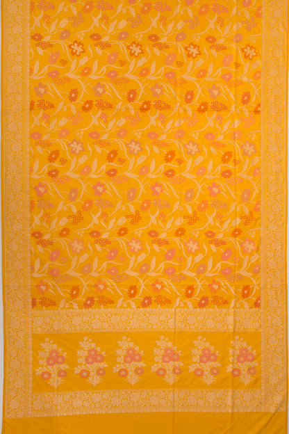 Banarasi Silk Jaal Yellow Saree