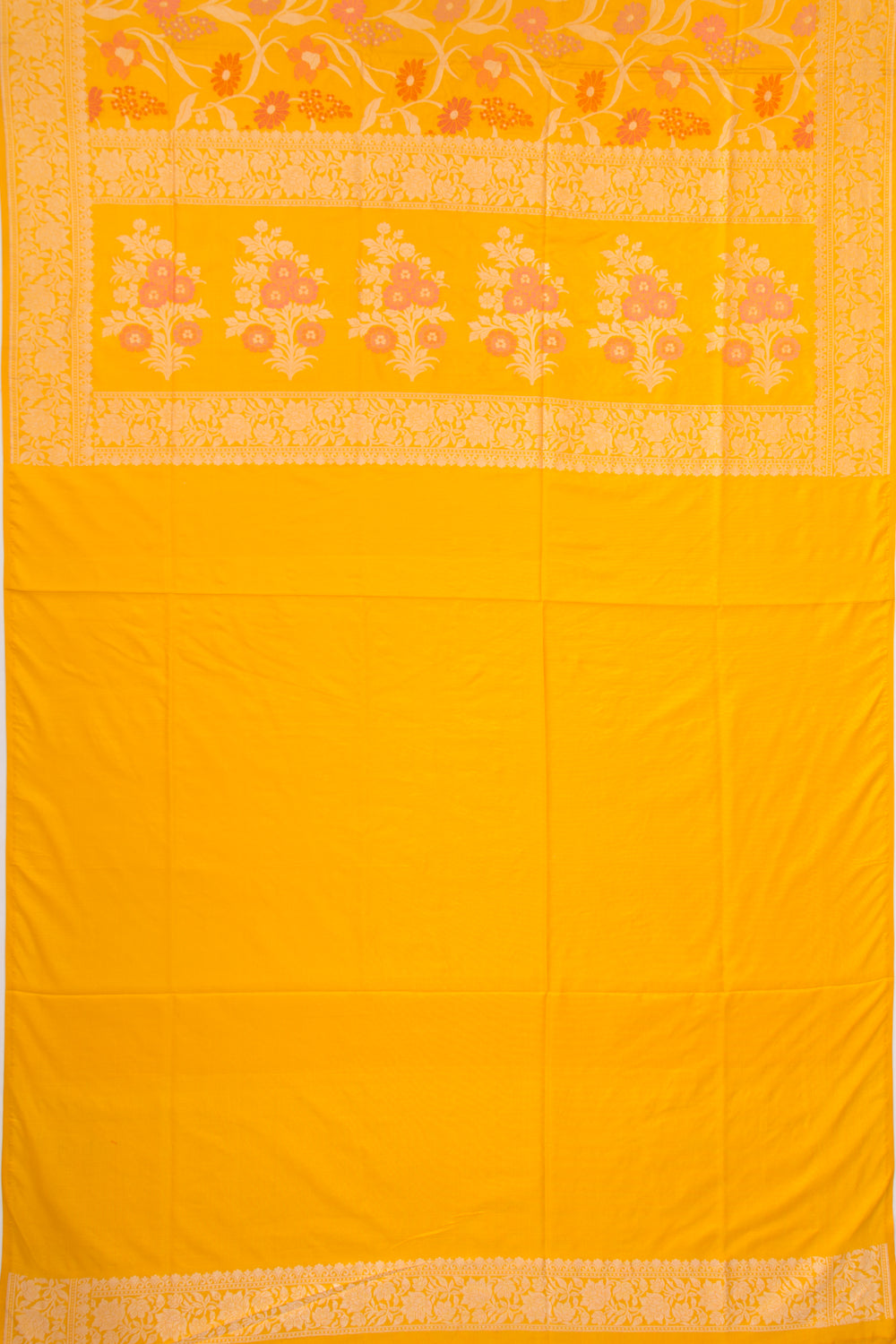 Banarasi Silk Jaal Yellow Saree
